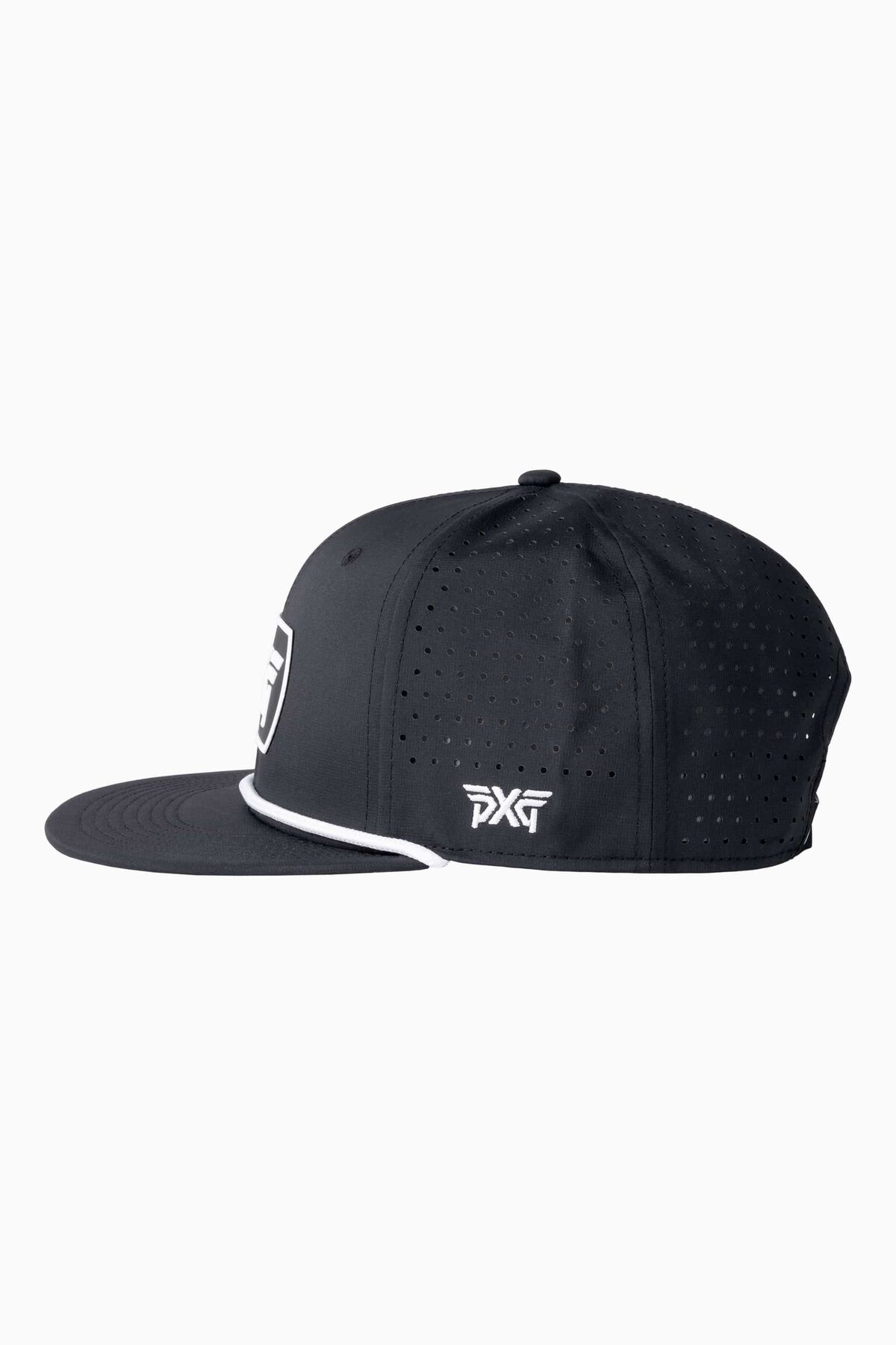 Men's Dog Tag 6-Panel High Crown Snapback Cap Black & White